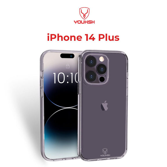 YOUSKH Apple Iphone 14 Plus (6.7) Transparent Case - Youksh Apple Iphone 14 Plus (6.7) Transparent Cover - Transparent Soft Shock Proof Jelly Back Cover.(Smoke)