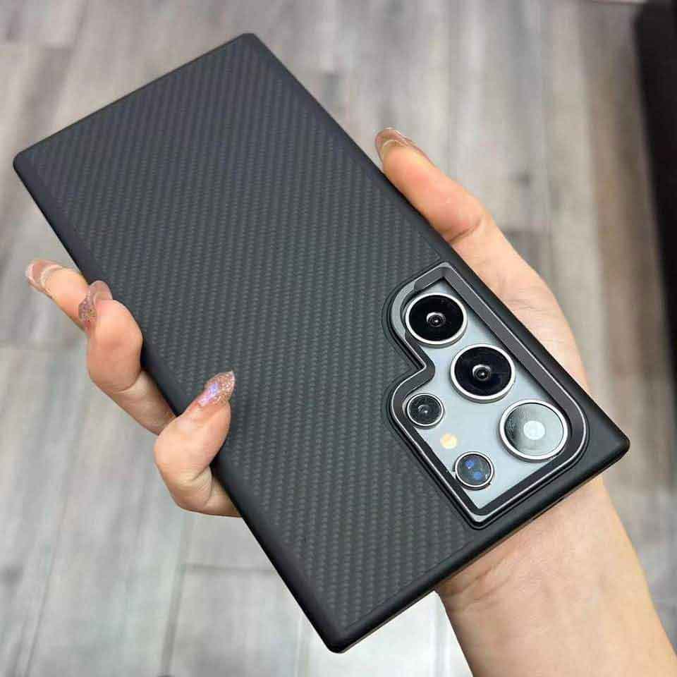 YOUKSH Carbon Fiber Matte Case For Samsung S24 Ultra. Samsung S24 Ultra Carbon Fiber Case.
