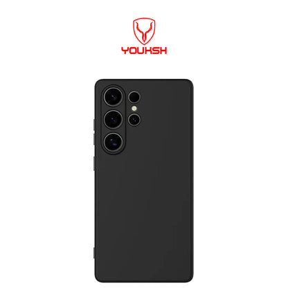 YOUKSH Samsung S26 Ultra Black Silicon Case.