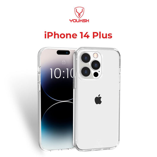 YOUSKH  Apple Iphone 14 Plus (6.7) Transparent Case - Youksh Apple Iphone 14 Plus (6.7) Transparent Cover - Transparent Soft Shock Proof Jelly Back Cover.(white)