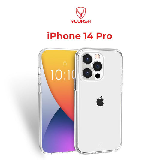 Products YOUSKH Apple Iphone 14 Pro (6.1) Transparent Case - Youksh Apple Iphone 14 Pro (6.1) Transparent Cover - Transparent Soft Shock Proof Jelly Back Cover.(Smoke)