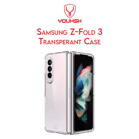YOUKSH Samsung Galaxy Z-Fold 3 - Transparent Back Cover - Samsung Galaxy Z-Fold 3 Transparent Crystal Clear PC Case - Samsung Galaxy Z-Fold 3 Soft Shock Proof Transparent Case - Samsung Galaxy Z-Fold 3 Jelly pouch.