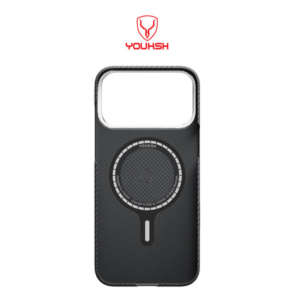 YOUKSH IPhone 17 Pro Tactile Woven Case, Carbon Thin Case IP 17 Pro
