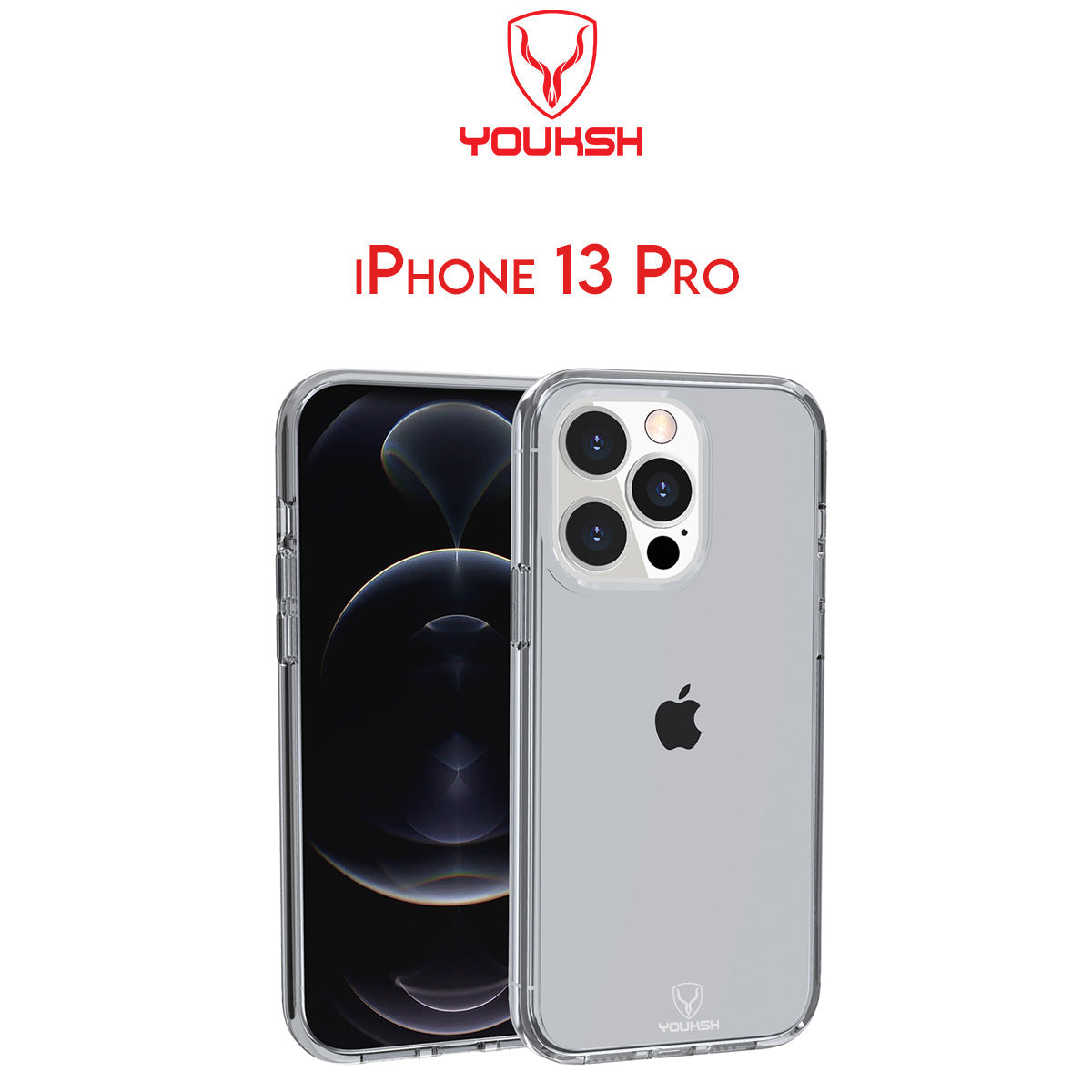 YOUSKH Apple iPhone 13 Pro (6.1) Transparent Case - Youksh iPhone 13 (6.1) Transparent Cover - Transparent Soft Shock Proof Jelly Back Cover.