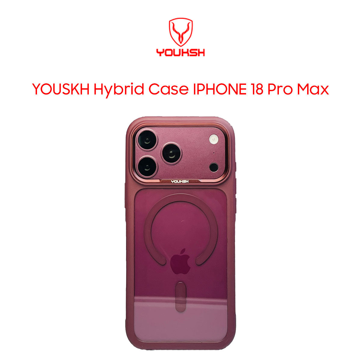 YOUKSH Hybrid Case for iPhone 18 Pro Max – MagSafe Compatible, Camera Protection, Translucent Matte Back Cover