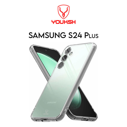 YOUSKH SAMSUNG S24 Plus Transparent Case - Youksh SAMSUNG S24 Plus Transparent Cover - Transparent Soft Shock Proof Jelly Back Cover.