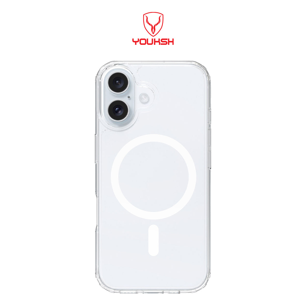 Youksh MagSafe Transparent Case for iPhone 17 – Shockproof Clear Protective Cover with Magnetic Wireless Charging Case