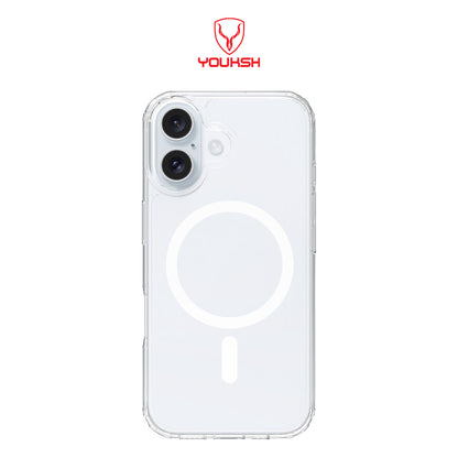 Youksh MagSafe Transparent Case for iPhone 17 – Shockproof Clear Protective Cover with Magnetic Wireless Charging Case