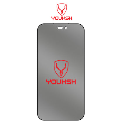 Youksh 360° Privacy Glass for iPhone 17 Pro Max  – Anti-Spy Full Screen Tempered Glass Protector