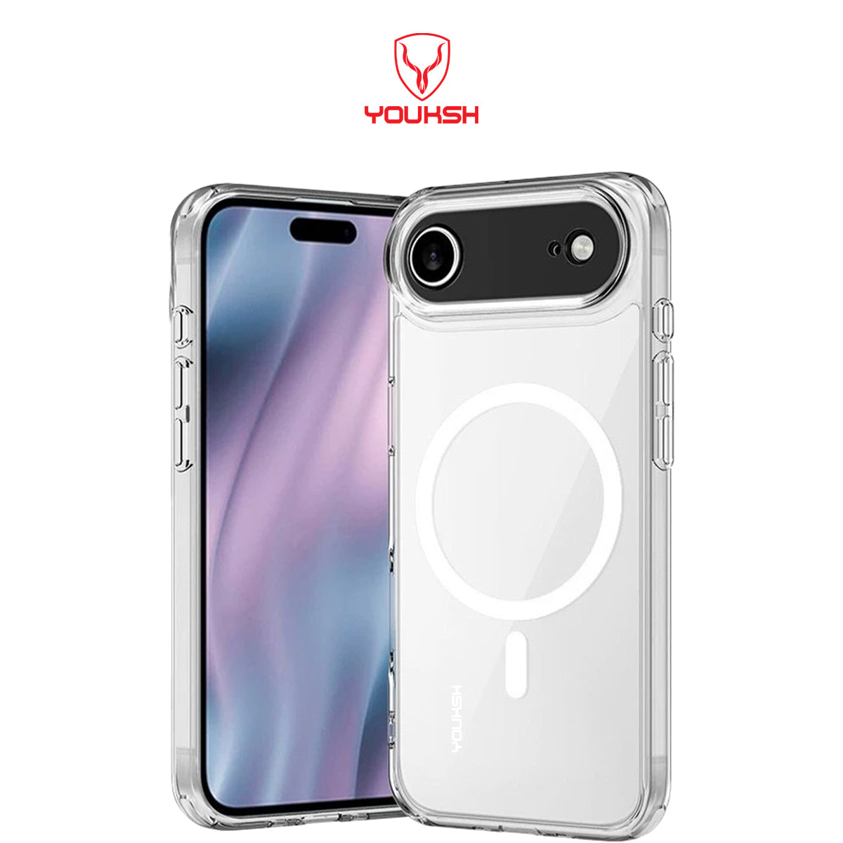 Youksh MagSafe Transparent Case for iPhone 17 Air – Lightweight Slim Clear Case with Magnetic Wireless Charging