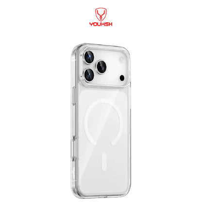 Youksh MagSafe Transparent Case for iPhone 17 Pro – Slim Shockproof Clear Cover with Strong Magnetic Alignment