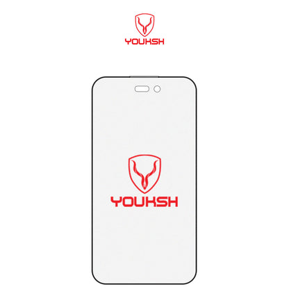 YOUKSH Apple iPhone 17 Pro Matte Anti Static AntiStatic Glass Protector - Apple iPhone 17 Pro Anti Static Matte AntiStatic Glass - With YOUKSH Installation kit.