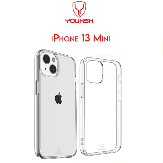 YOUSKH Apple iPhone 13 Mini (5.4) Transparent Case - Youksh iPhone 13 (6.1) Transparent Cover - Transparent Soft Shock Proof Jelly Back Cover.